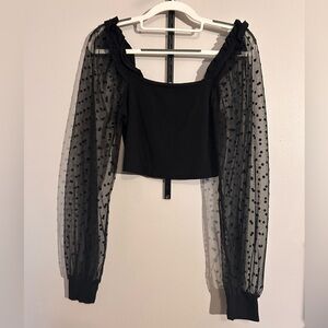 Clozoz Square Neck Whimsygoth Crop Top
